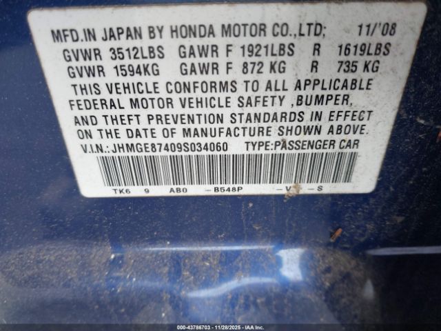 2009 HONDA FIT JHMGE87409S034060 Photo 8