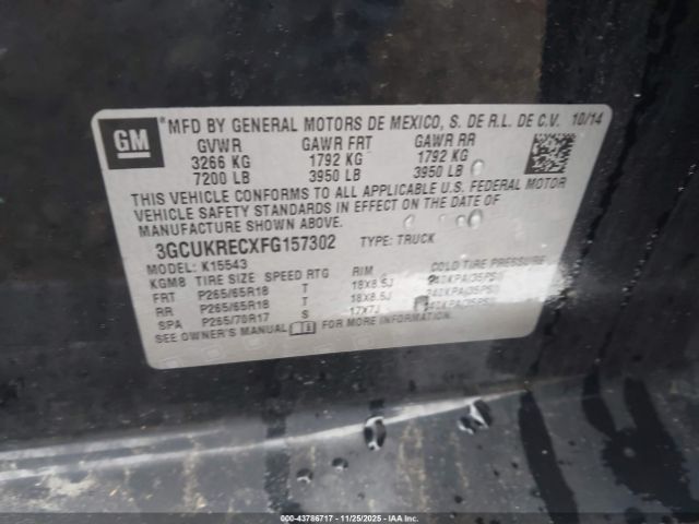 2015 CHEVROLET SILVERADO 1500 3GCUKRECXFG157302 Photo 8