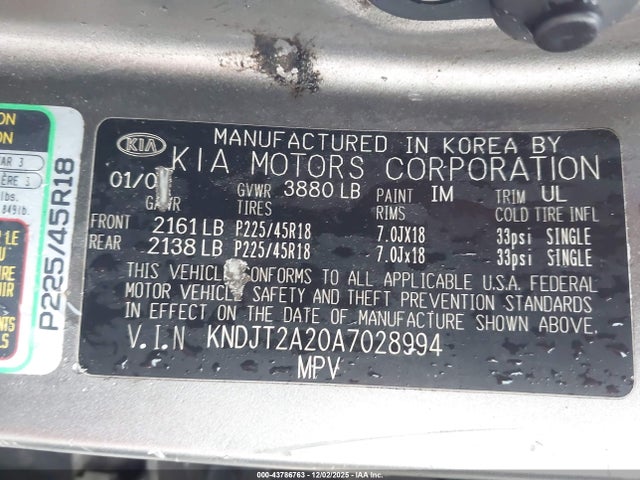 2010 KIA SOUL KNDJT2A20A7028994 Photo 8