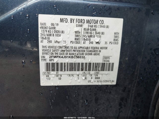 2019 FORD EDGE 2FMPK4J91KBC56030 Photo 8