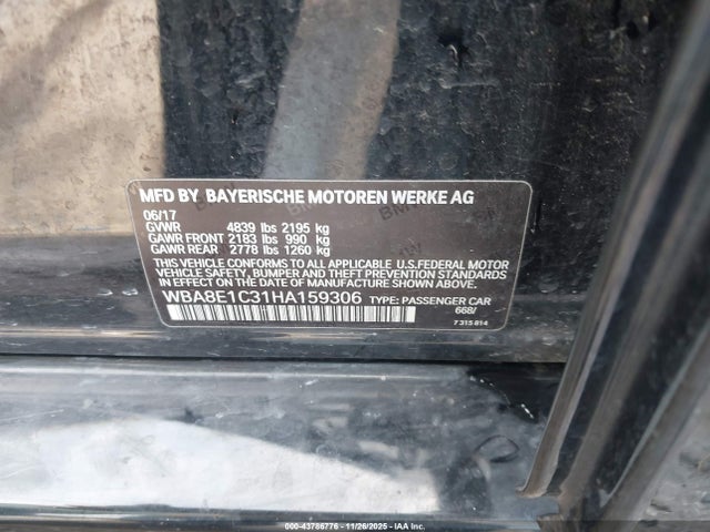 2017 BMW 330E WBA8E1C31HA159306 Photo 8