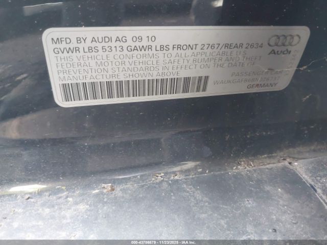 2011 AUDI A6 WAUKGAFB6BN026737 Photo 8