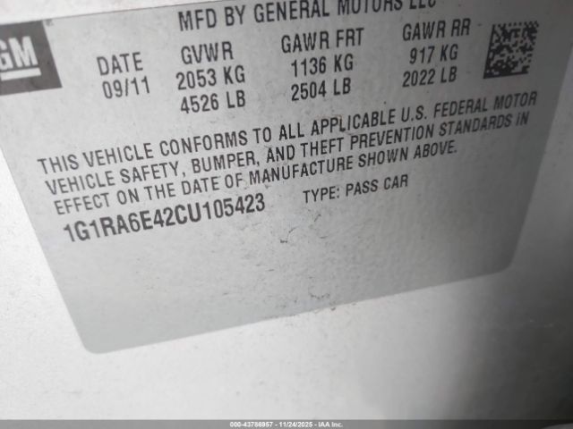 2012 CHEVROLET VOLT 1G1RA6E42CU105423 Photo 8