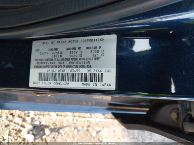 2015 MAZDA MAZDA6 JM1GJ1W58F1183459 Photo 8