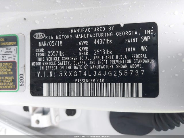 KIA Optima Lx 2018 5XXGT4L34JG255737 Image 9
