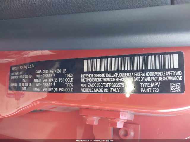 2015 JEEP RENEGADE ZACCJBCT3FPB93579 Photo 8