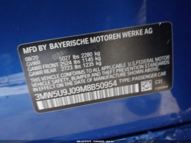 2021 BMW 3 SERIES 3MW5U9J09M8B50954 Photo 8