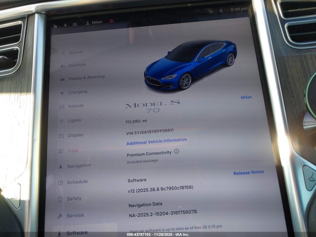 2014 TESLA MODEL S 5YJSA1S11EFP36911 Photo 6