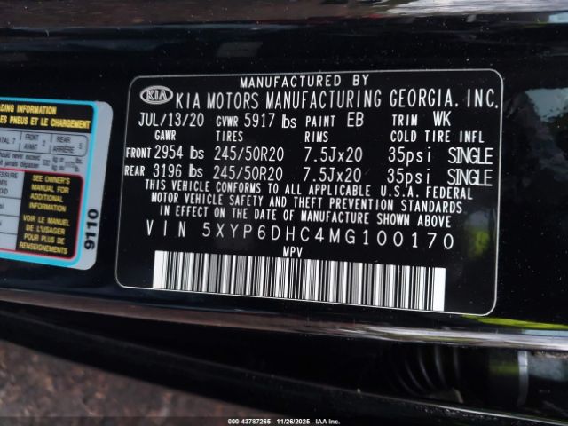 2021 KIA TELLURIDE 5XYP6DHC4MG100170 Photo 8