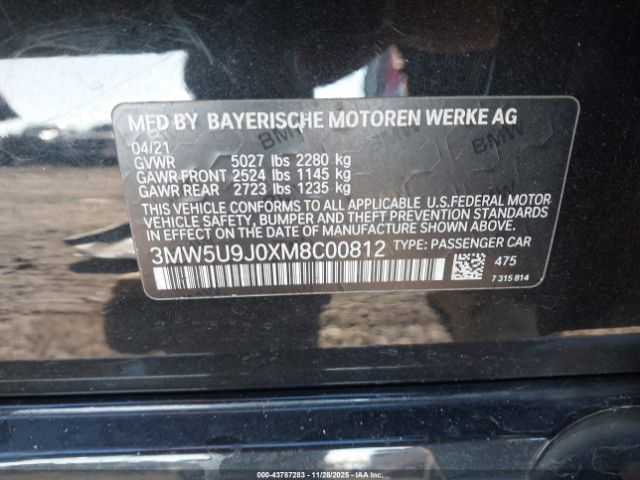 2021 BMW 3 SERIES 3MW5U9J0XM8C00812 Photo 8