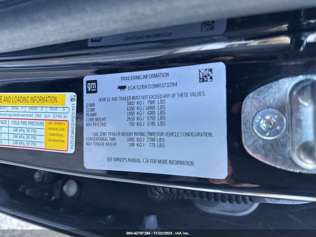 2021 GMC YUKON 1GKS2BKD3MR373294 Photo 8