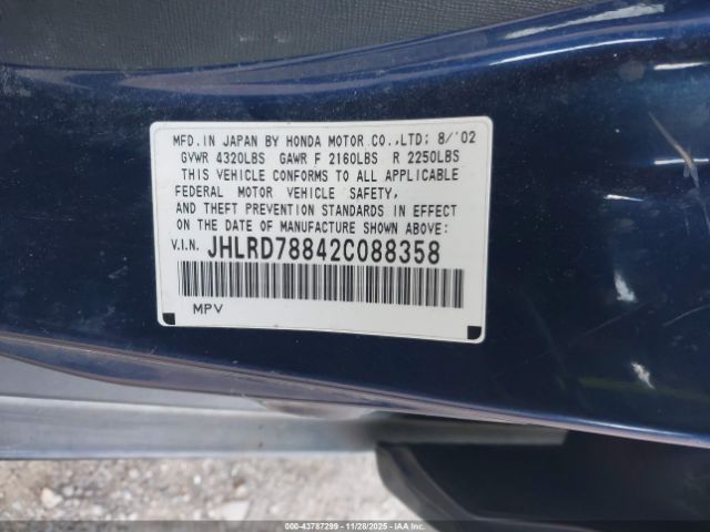 2002 HONDA CR-V JHLRD78842C088358 Photo 8