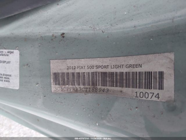 2012 FIAT 500 3C3CFFBR7CT188943 Photo 8