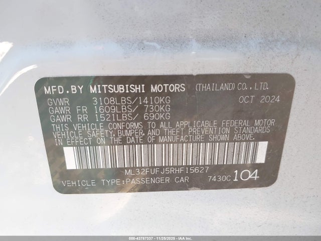 2024 MITSUBISHI MIRAGE G4 ML32FUFJ5RHF15627 Photo 8