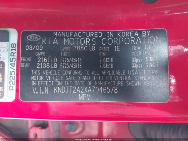 2010 KIA SOUL KNDJT2A2XA7046578 Photo 8