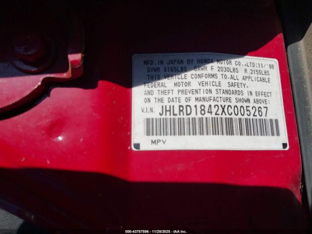 1999 HONDA CR-V JHLRD1842XC005267 Photo 8