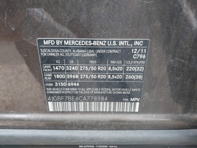 2012 MERCEDES-BENZ GL 450 4JGBF7BE6CA778984 Photo 8