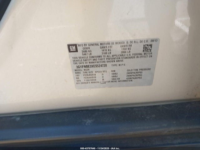 2014 CADILLAC SRX 3GYFNBE3XES524728 Photo 8