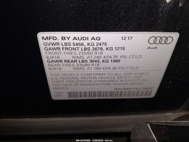 2018 AUDI Q5 WA1ANAFY4J2108047 Photo 8