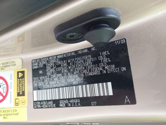 2010 TOYOTA HIGHLANDER 5TDYK3EH6AS004677 Photo 8