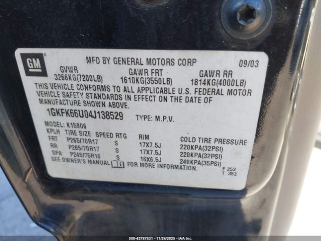 2004 GMC YUKON XL 1500 1GKFK66U04J138529 Photo 8