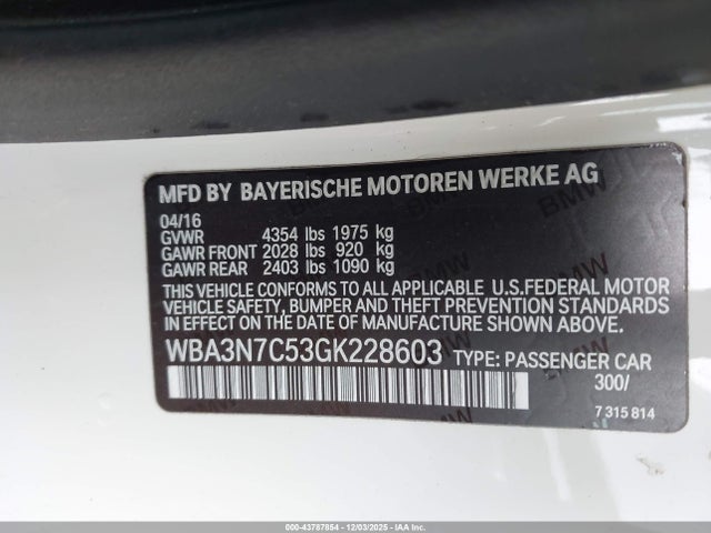 WBA3N7C53GK228603 BMW 428i