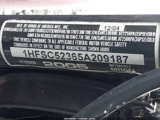 2005 HONDA VTX1300 1HFSC52365A209187 Photo 9
