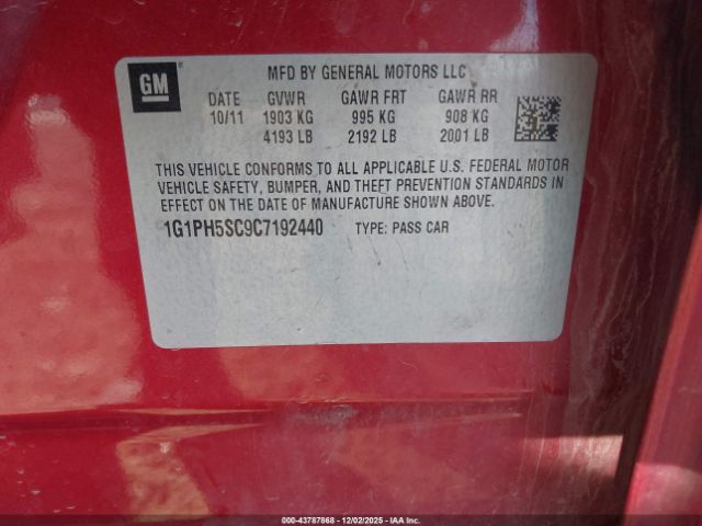 2012 CHEVROLET CRUZE 1G1PH5SC9C7192440 Photo 8