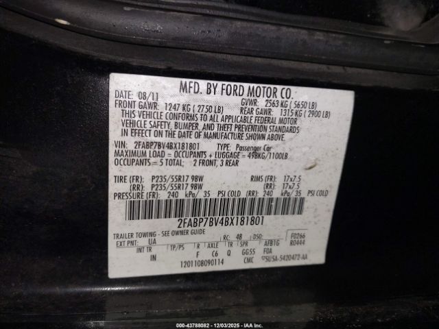 2011 FORD CROWN VICTORIA 2FABP7BV4BX181801 Photo 8