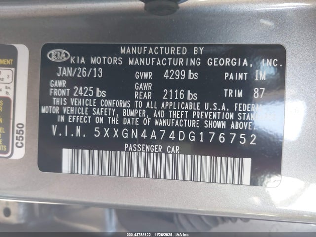 2013 KIA OPTIMA 5XXGN4A74DG176752 Photo 8