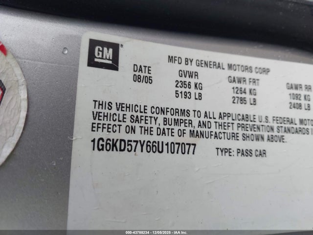 2006 CADILLAC DTS 1G6KD57Y66U107077 Photo 8