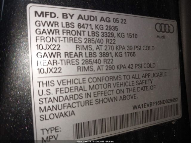 2022 AUDI Q8 WA1EVBF16ND029452 Photo 8