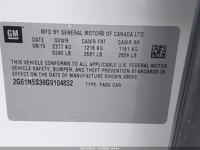 2016 CADILLAC XTS 2G61N5S38G9104832 Photo 8