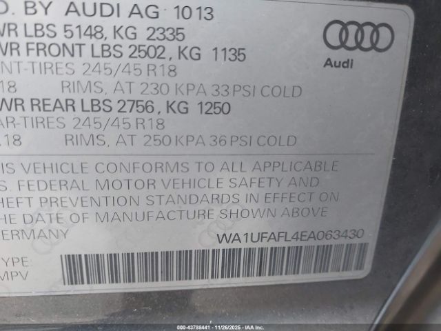 2014 AUDI ALLROAD WA1UFAFL4EA063430 Photo 8