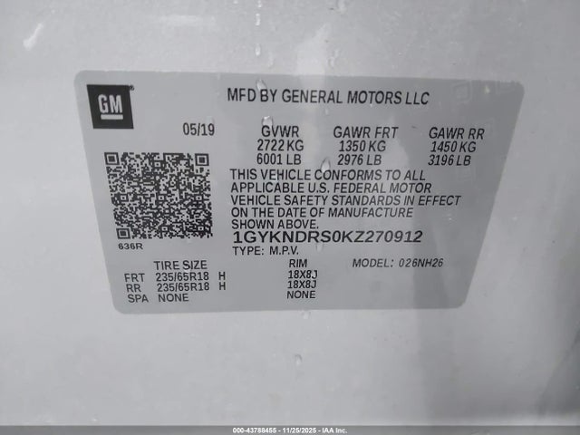 2019 CADILLAC XT5 1GYKNDRS0KZ270912 Photo 8