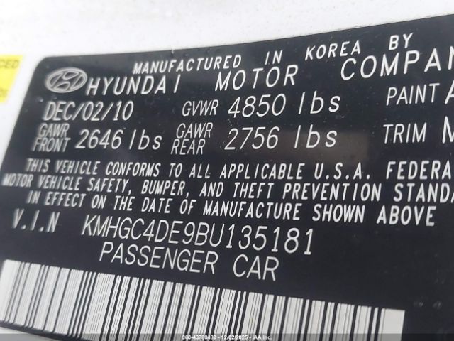 2011 HYUNDAI GENESIS KMHGC4DE9BU135181 Photo 8