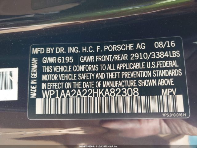 2017 PORSCHE CAYENNE WP1AA2A22HKA82308 Photo 8