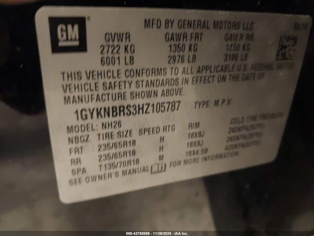 2017 CADILLAC XT5 1GYKNBRS3HZ105787 Photo 8