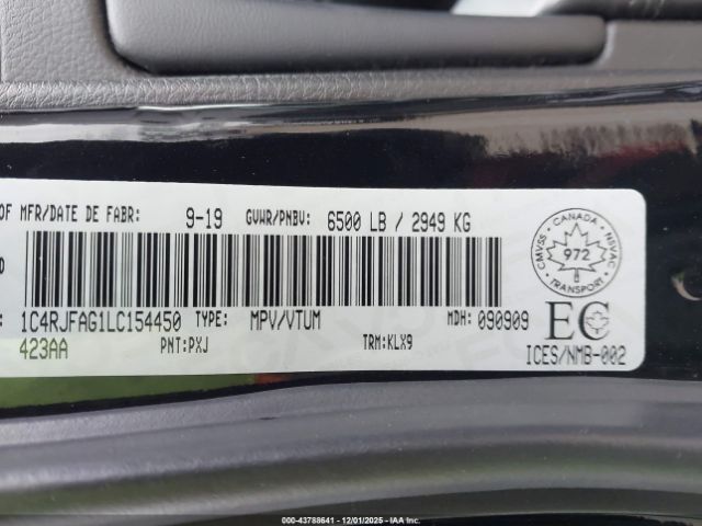 2020 JEEP GRAND CHEROKEE 1C4RJFAG1LC154450 Photo 8