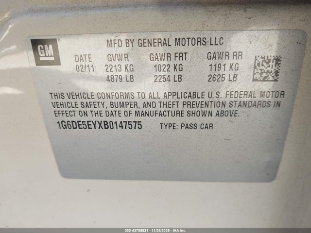 2011 CADILLAC CTS 1G6DE5EYXB0147575 Photo 8