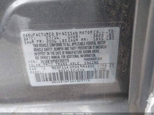 Nissan SENTRA SV 2016 3N1AB7AP5GY309775 Image 9