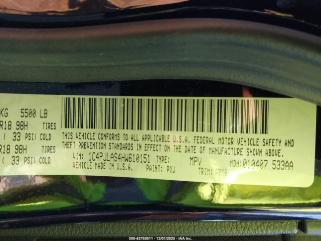 2017 JEEP CHEROKEE 1C4PJLAS4HW610151 Photo 8