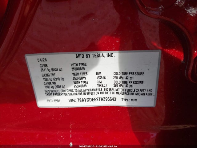 2026 TESLA MODEL Y 7SAYGDEE2TA396643 Photo 8