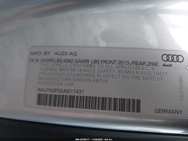 2018 AUDI A5 WAUYNGF59JN017431 Photo 8