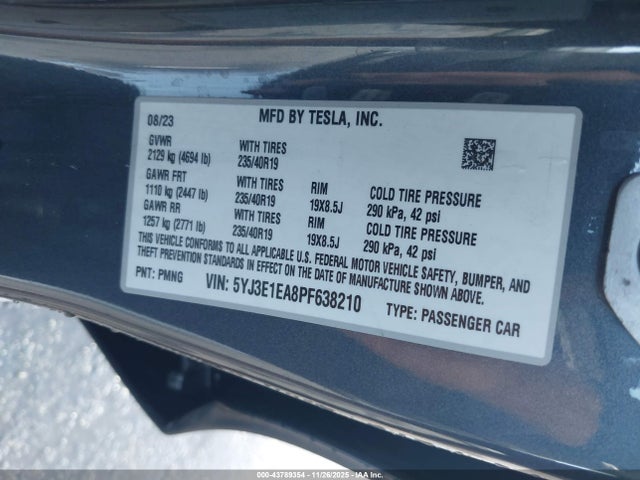 2023 TESLA MODEL 3 5YJ3E1EA8PF638210 Photo 8