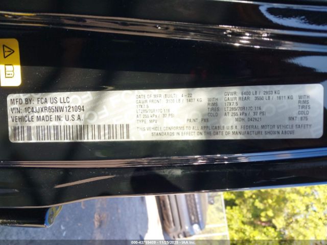 2022 JEEP WRANGLER 4XE 1C4JJXR65NW121094 Photo 8