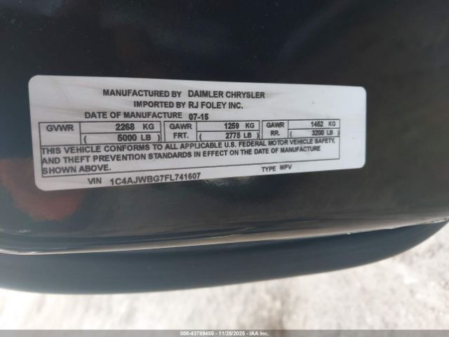 2015 JEEP WRANGLER 1C4AJWBG7FL741607 Photo 8