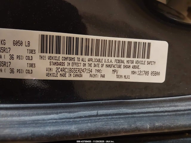 Продажа на аукционе авто 2014 Chrysler Town & Country Touring, vin: 2C4RC1BG5ER247154, номер лота: 43789455