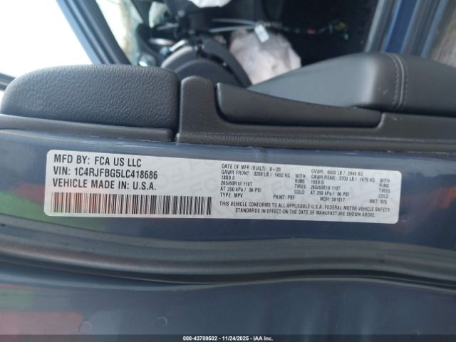 2020 JEEP GRAND CHEROKEE 1C4RJFBG5LC418686 Photo 8