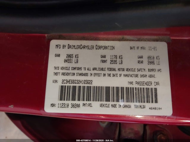 2002 CHRYSLER 300M 2C3HE66G32H165622 Photo 8